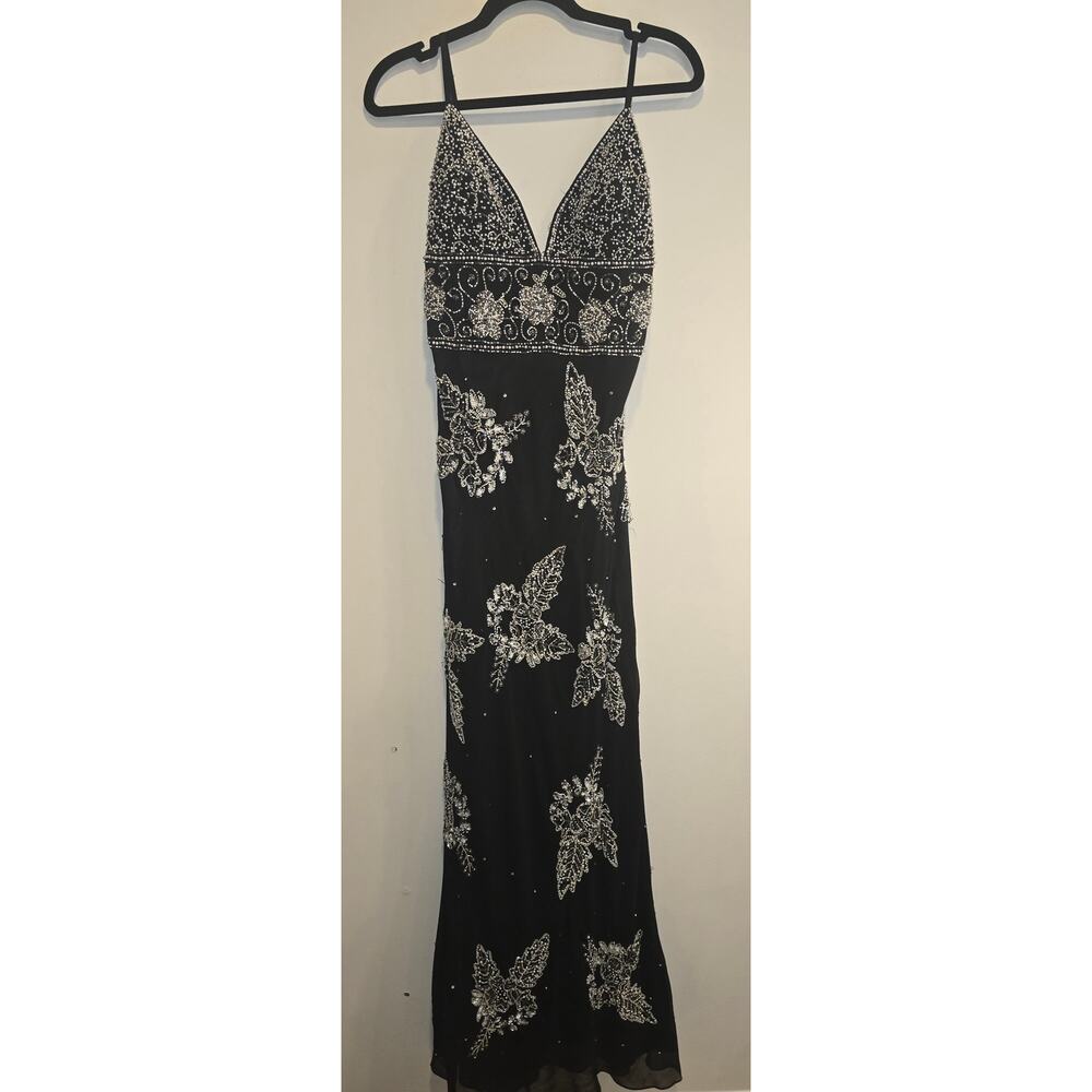 Camille Beautiful Black Beaded Long Dress Size S- Preloved